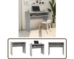 vidaXL Bureau 90x50x74 cm - Betongrijs Hout Computerbureau - Bureau - Houten Bureau - Betonnen Bureau - Kantooraccessoires