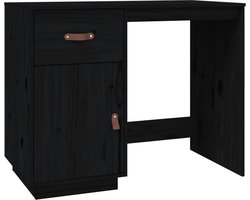 vidaXL - Bureau - 95x50x75 - cm - massief - grenenhout - zwart