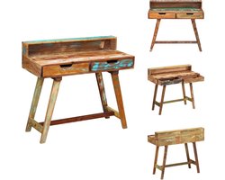 vidaXL Bureau - Bureaus - Computerbureau - Computerbureaus - Bureau massief gerecycled hout