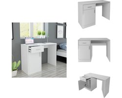 vidaXL Bureau - Bureaus - Kantoorbureau - Kantoorbureaus - Bureau met lade en kastje 100x40x73 cm wit