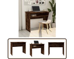 vidaXL Bureau - Gerookt Eiken - 90x50x74 cm Kantoorbureau - Bureau Kopen - Houten Bureau - Modern Bureau - Compact Bureau