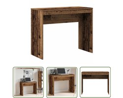 vidaXL Bureau - Kantoormeubel - Bureau 90x40x72 cm bewerkt hout oud houtkleurig - Houten Bureau - Compact Bureau - Werkblad