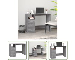 vidaXL Bureau - Kantoormeubel - Bureau met lades 102x50x76 cm bewerkt hout grijs sonoma eiken - Houten Bureau - Modern Bureau - Grijze Bureau