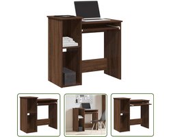 vidaXL Bureau - Kantoormeubilair - Bureau met schappen 84x40x78 cm bewerkt hout bruineikenkleur - Houten Bureau - Schrijfbureau - Laptopstandaard