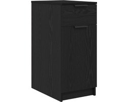 vidaXL - Bureau - Kast - in - Zwart - Eiken - - - 33x50x75 - cm - - - Gemaakt - van - Engineered - Hout