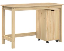 vidaXL - Bureau - kast - set - 2 - st - Bruin - Massief - grenenhout
