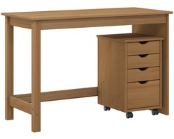 vidaXL - Bureau - kast - set - 2 - st - HoningBruin - Massief - grenenhout