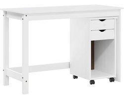 vidaXL - Bureau - kast - set - 2 - st - Wit - Massief - grenenhout