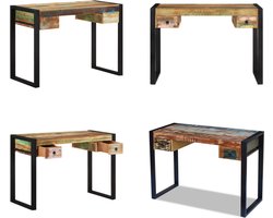 vidaXL Bureau massief gerecycled hout - Bureau - Bureaus - Computerbureau - Computerbureaus