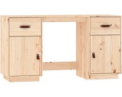 vidaXL - Bureau - met - kastjes - 135x50x75 - cm - massief - grenenhout