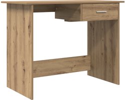 vidaXL - Bureau - met - lade - Artisan - Eiken - 100 - x - 50 - x - 76 - cm - Bewerkt - hout