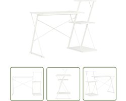 vidaXL Bureau Met Lade - Kantoorbureau - Bureau met schap 116x50x93 cm wit - Witte Bureau - Compact Bureau - Houten Bureau