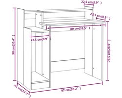 vidaXL - Bureau - met - LED-verlichting - 97x45x90 - cm - hout - bruin - eikenkleur