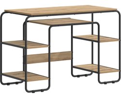 vidaXL - Bureau - met - opslag - Artisanaal - eiken - 113.5 - x - 52 - x - 75.5 - cm