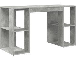 vidaXL - Bureau - met - Opslag - Beton - Grijs - 130x50.5x75 - cm - Gelaagd - Hout