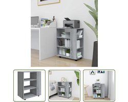 vidaXL Bureau Opbergers - Verrijdbare Kast - Rolkast 60x35x75 cm bewerkt hout grijs sonoma eiken - Kasten - Houten Kast - Grijze Kast