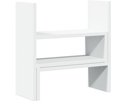 vidaXL - Bureau - organiser - 40x17x41 - cm - bewerkt - hout - wit