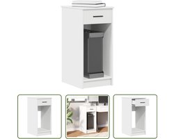 vidaXL Bureau Standaard - Computertorenstandaard - Computertorenstandaard met lade 35x45x77 cm wit - Pc Standaard - Laptop Standaard - Houten Standaard