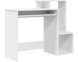 vidaXL - Bureau - Wit - 106 - x - 41 - x - 88.5 - cm - Bewerkt - hout