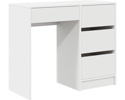 vidaXL - Bureau - Wit - 90x37,5x75 - cm - Kunststof - en - Hout