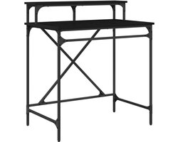 vidaXL - Bureau - Zwart - Eiken - 80 - x - 50 - x - 90 - cm - Bewerkt - hout