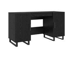 vidaXL - Bureau - Zwart - eiken - Bewerkt - hout - 140 - x - 50 - x - 75 - cm