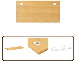 vidaXL Bureaublad - 100x50x2,5 cm - Bamboe Bamboebureaublad - Bureautafelblad - Bureauaccessoire - Laptopstandaard - Homeoffice Accessoires