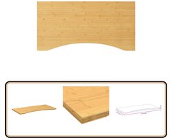 vidaXL Bureaublad Bamboe - 110x55x2,5 cm - Gelakt Bamboebureaublad - Bureautafelblad - Houten Bureau Blad - Laptopstandaard - Home Office Accessoires