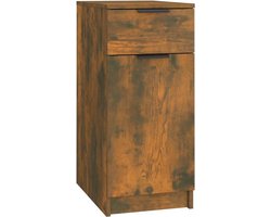 vidaXL - Bureaukast - 33,5x50x75 - cm - bewerkt - hout - gerookt - eikenkleurig
