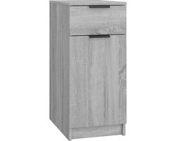 vidaXL - Bureaukast - 33,5x50x75 - cm - bewerkt - hout - grijs - sonoma - eikenkleurig