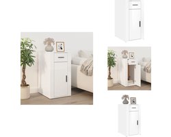 vidaXL Bureaukast - Bureaukasten - Bureaukastje - Bureaukastjes - Bureaukastje 40x49x75 cm bewerkt hout hoogglans wit