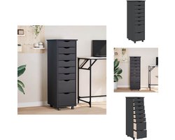 vidaXL Bureaukast - Bureaukasten - Ladekast - Ladenkast - Ladekast MOSS verrijdbaar massief grenenhout grijs