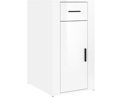 vidaXL - Bureaukastje - 40x49x75 - cm - bewerkt - hout - hoogglans - wit