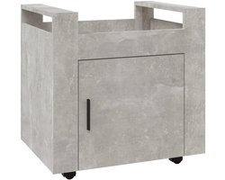 vidaXL - Bureaukastje - 60x45x60 - cm - bewerkt - hout - betongrijs