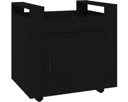 vidaXL - Bureaukastje - 60x45x60 - cm - bewerkt - hout - zwart