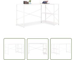 vidaXL Bureaus - Computerbureau - Computerbureau 120x72x70 cm wit - Laptopstandaard - Home Office - Werkblad