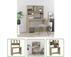 vidaXL Bureaus Met Laden - Kantoorbureau - Bureau met schappen 102x45x148 bewerkt hout sonoma eikenkleur - Houten Bureau - Sonomaeiken Bureau - Compact Bureau