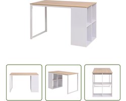 vidaXL Bureaus - Schrijftafel - Schrijftafel 120x60x75 cm eikenkleur en wit - Houten Bureau - Modern Bureau - Witte Bureau