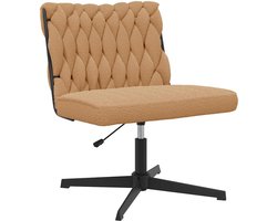 vidaXL - Bureaustoel - beige - wolachtige - stof
