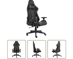 vidaXL Bureaustoel - Gamingstoel - Gamestoel draaibaar PVC grijs - Ergonomische Stoel - Pc Stoel - Sportstoel