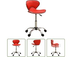 vidaXL Bureaustoel - Kantoorsstoel - Kantoorstoel kunstleer rood - Kunstleder - Rode Kantoorsstoel - Ergonomische Stoel