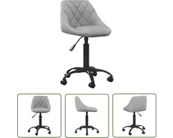 vidaXL Bureaustoel - Kantoorstoel - Kantoorstoel fluweel lichtgrijs - Ergonomische Stoel - Fluweel Stoel - Grijze Stoel