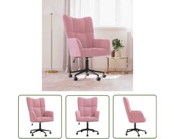 vidaXL Bureaustoel - Relaxstoel - Relaxstoel fluweel roze - Fluweel - Roze - Ergonomisch
