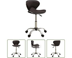 vidaXL Bureaustoel - Salontafel - Salonkruk kunstleer bruin - Kantoorstoel - Werkkruk - Bruine Stoel