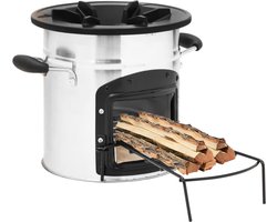 vidaXL - Camping - houtkachel - 45,5x33x25,5 - cm - roestvrij - staal - zilverkleur