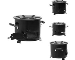 vidaXL Campingfornuis - Campingfornuizen - Houtkachel - Terrasverwarmer - Camping houtkachel 36x26x22,5 cm metaal zwart
