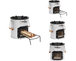 vidaXL Campingfornuis - Campingfornuizen - Houtkachel - Terrasverwarmer - Camping houtkachel 45x25x26 cm staal zilverkleurig