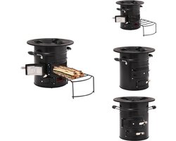 vidaXL Campingfornuis - Campingfornuizen - Houtkachel - Terrasverwarmer - Camping houtkachel 50x33,5x30,5 cm staal zwart
