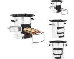 vidaXL Campingfornuis - Campingfornuizen - Houtkachel - Terrasverwarmer - Camping houtkachel 51,5x35x30,5 cm roestvrij staal zilverkleur