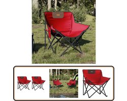 vidaXL Campingstoelen 2 st inklapbaar - Rood Campingstoel - Vouwstoel - Tuinset - Outdoor Meubilair - Buitenleven